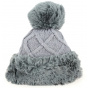 Allos Faux Fur Pom-Pom Beanie Gray - Traclet