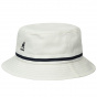 White Cotton Stripe Lahinch Bucket Hat - Kangol