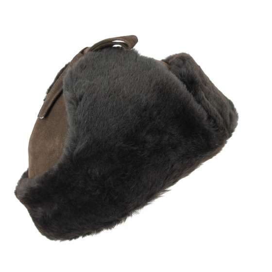 Brown Sheepskin Fur Ushanka - Traclet Brown Sheepskin Fur Ushanka - Traclet