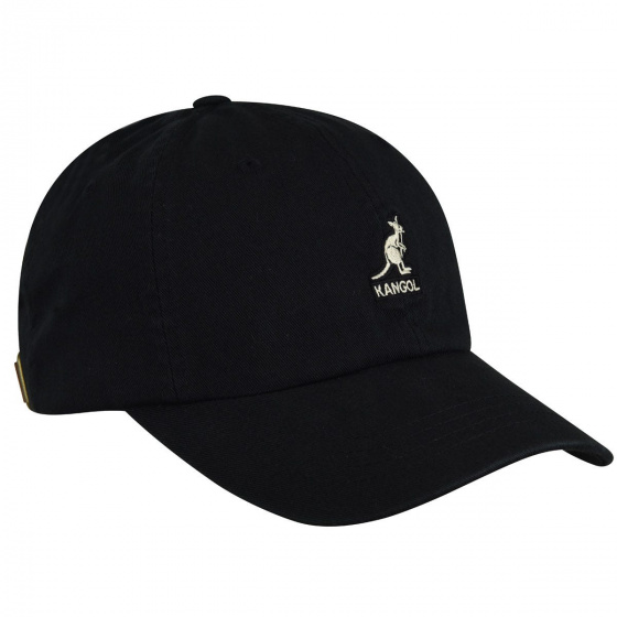 Casquette Washed Baseball Coton Noir - Kangol