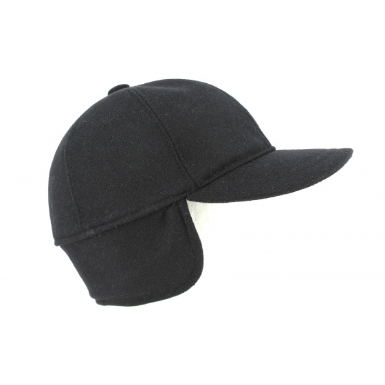 Nova Baseball Cap with Ear Flaps Black - Traclet