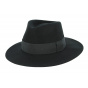 Black Wool Felt Fedora Hat Castellane - Traclet