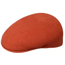 Wool 504 Flat Cap Orange - Kangol Reference: 1980 | Traclet Hat Shop