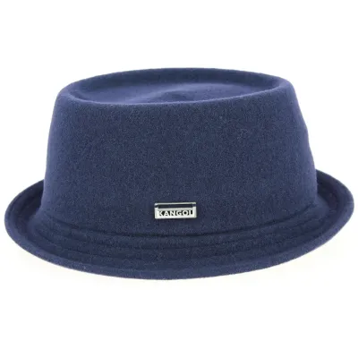 Navy Blue Wool Mowbray PorkPie Hat - Kangol Reference: 9057 | Chapellerie Traclet