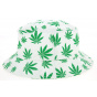 Miami Leaves White Cotton Bucket Hat - Kbethos