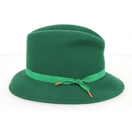 Tessa Green Wool Felt Fedora Hat - Marzi