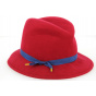 Tessa Raspberry Wool Felt Fedora Hat - Marzi