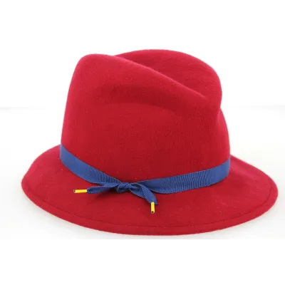 Tessa Raspberry Wool Felt Fedora Hat - Marzi Reference: 5977 | Traclet Hat Shop