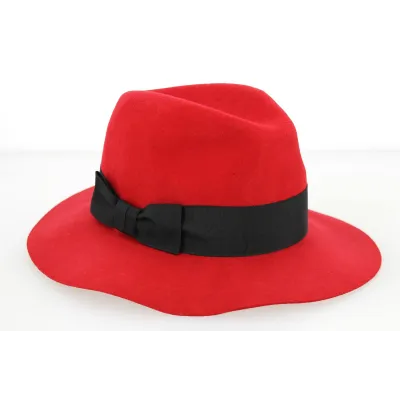 Women's Calixa Red Wool Felt Traveller Hat - Traclet Reference: 8146 | Traclet Hatmakers