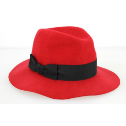 Women's Calixa Red Wool Felt Traveller Hat - Traclet