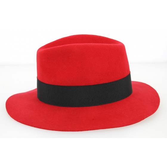 Women's Calixa Red Wool Felt Traveller Hat - Traclet Women's Calixa Red Wool Felt Traveller Hat - Traclet