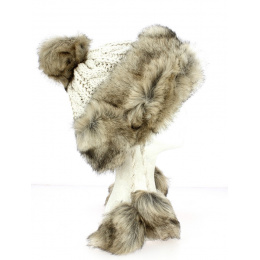 Aleksa Women's Toque Beige Faux Fur- Traclet
