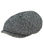 Black and White Rimini Tweed Hatteras Cap - Traclet