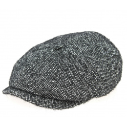 Black and White Rimini Tweed Hatteras Cap - Traclet