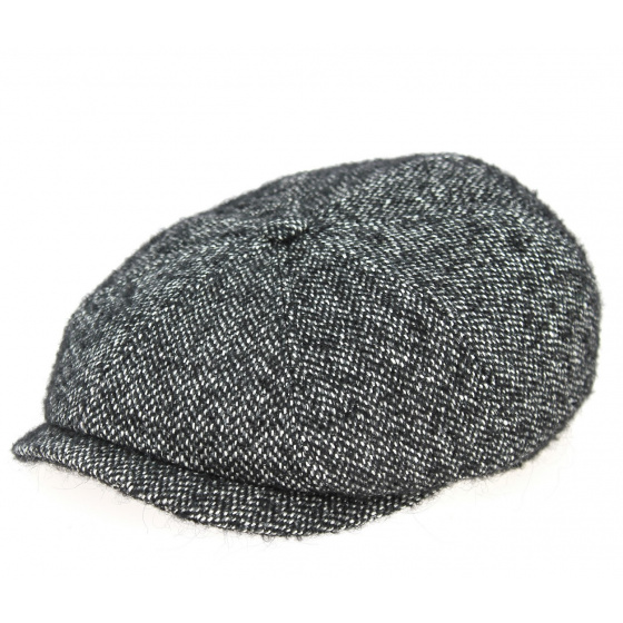 Black and White Rimini Tweed Hatteras Cap - Traclet