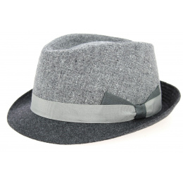 Grey Wool Cabbia Trilby Hat - Traclet