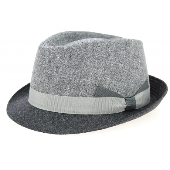 Grey Wool Cabbia Trilby Hat - Traclet