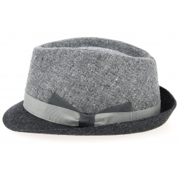 Grey Wool Cabbia Trilby Hat - Traclet