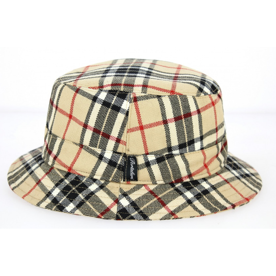 Beige Wool Giarretta Checkered Bucket Hat - Traclet