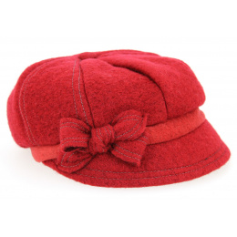 Red Wool Ravarino Newsboy Cap - Traclet