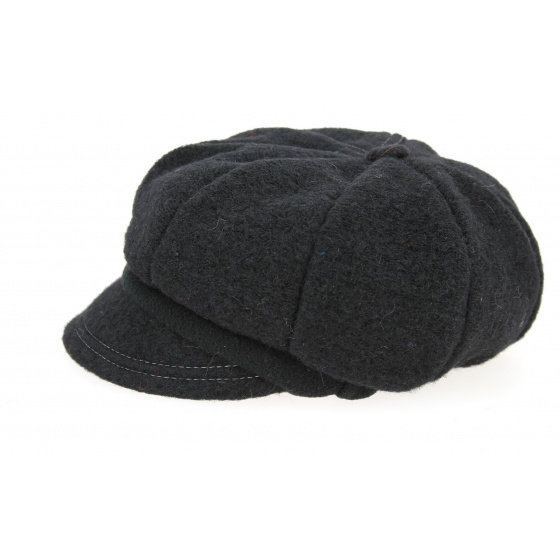 Casquette Gavroche Ravarino Laine Noire- Traclet Casquette Gavroche Ravarino Laine Noire- Traclet