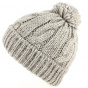 Valeriano Wool & Alpaca Grey Pompom Beanie - Traclet