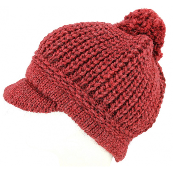 Valestra Wool & Alpaca Beanie Cap Burgundy-Traclet