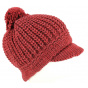 Valestra Wool & Alpaca Beanie Cap Burgundy-Traclet