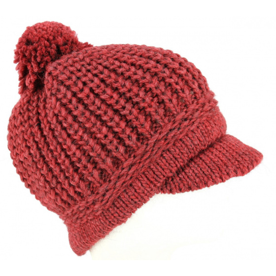 Valestra Wool & Alpaca Beanie Cap Burgundy-Traclet