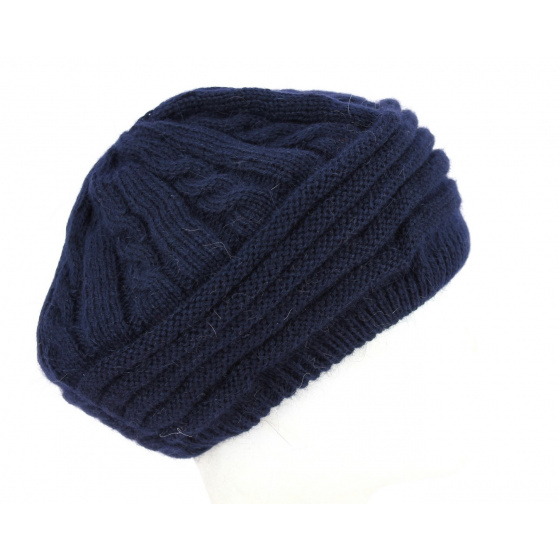 Baroni Angora & Wool Navy Blue Beret - Traclet