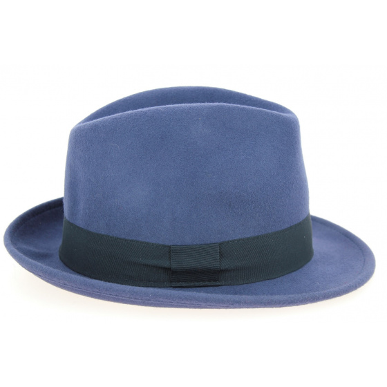 Chapeau Trilby Greenwich Feutre Laine Bleu- Traclet