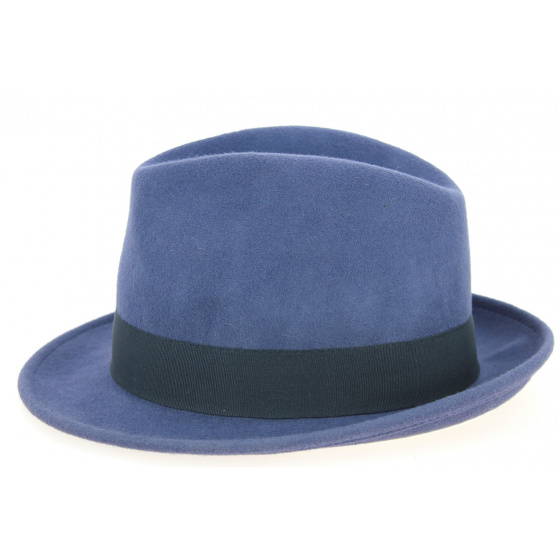 Greenwich Blue Wool Felt Trilby Hat - Traclet