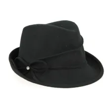Chapeau Trilby Maciano Feutre Laine Noir- Traclet Reference : 2562 | Chapellerie Traclet