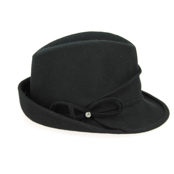 Black Wool Felt Trilby Hat Maciano - Traclet Black Wool Felt Trilby Hat Maciano - Traclet