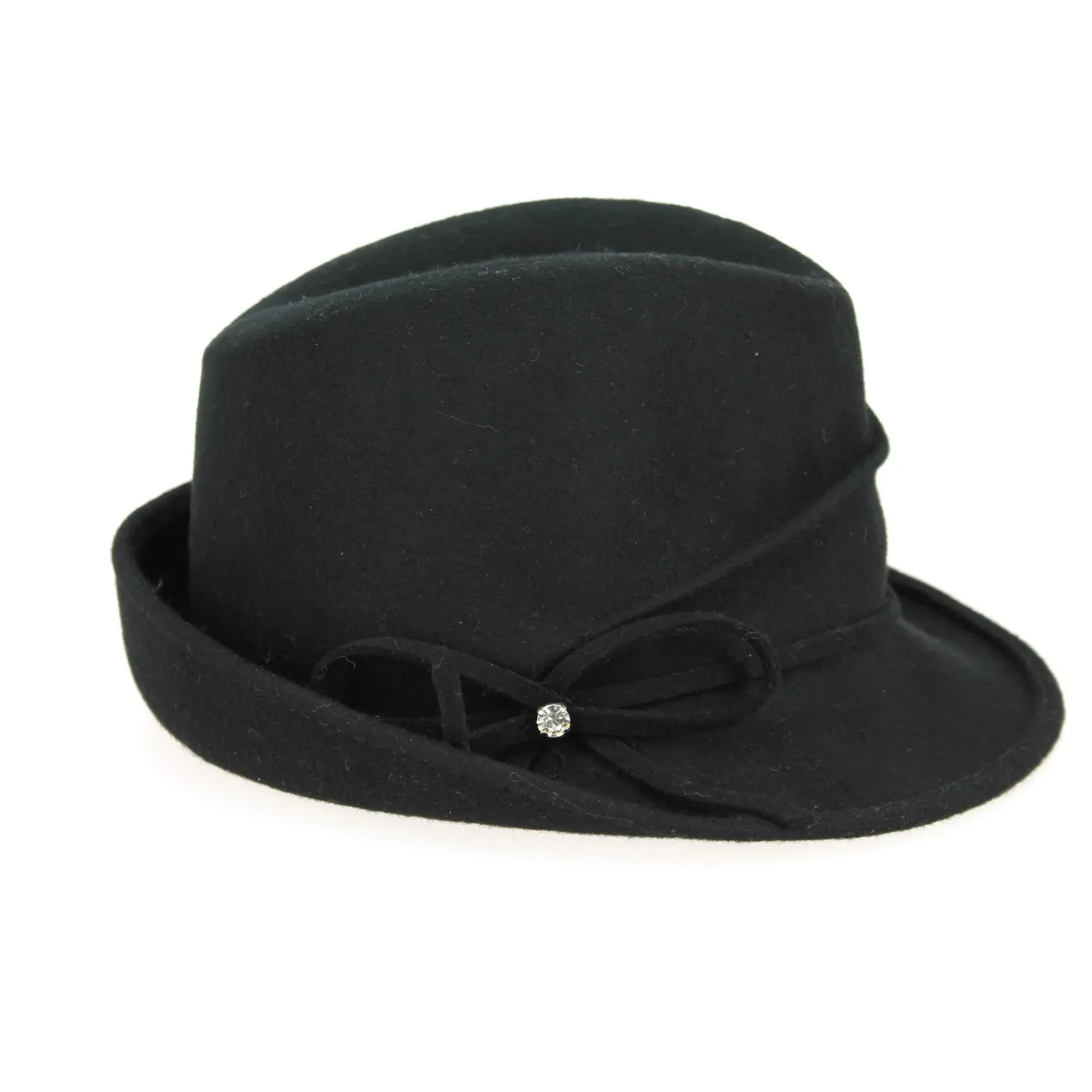 Chapeau Trilby Maciano Feutre Laine Noir- Traclet Reference : 2562 | Chapellerie Traclet