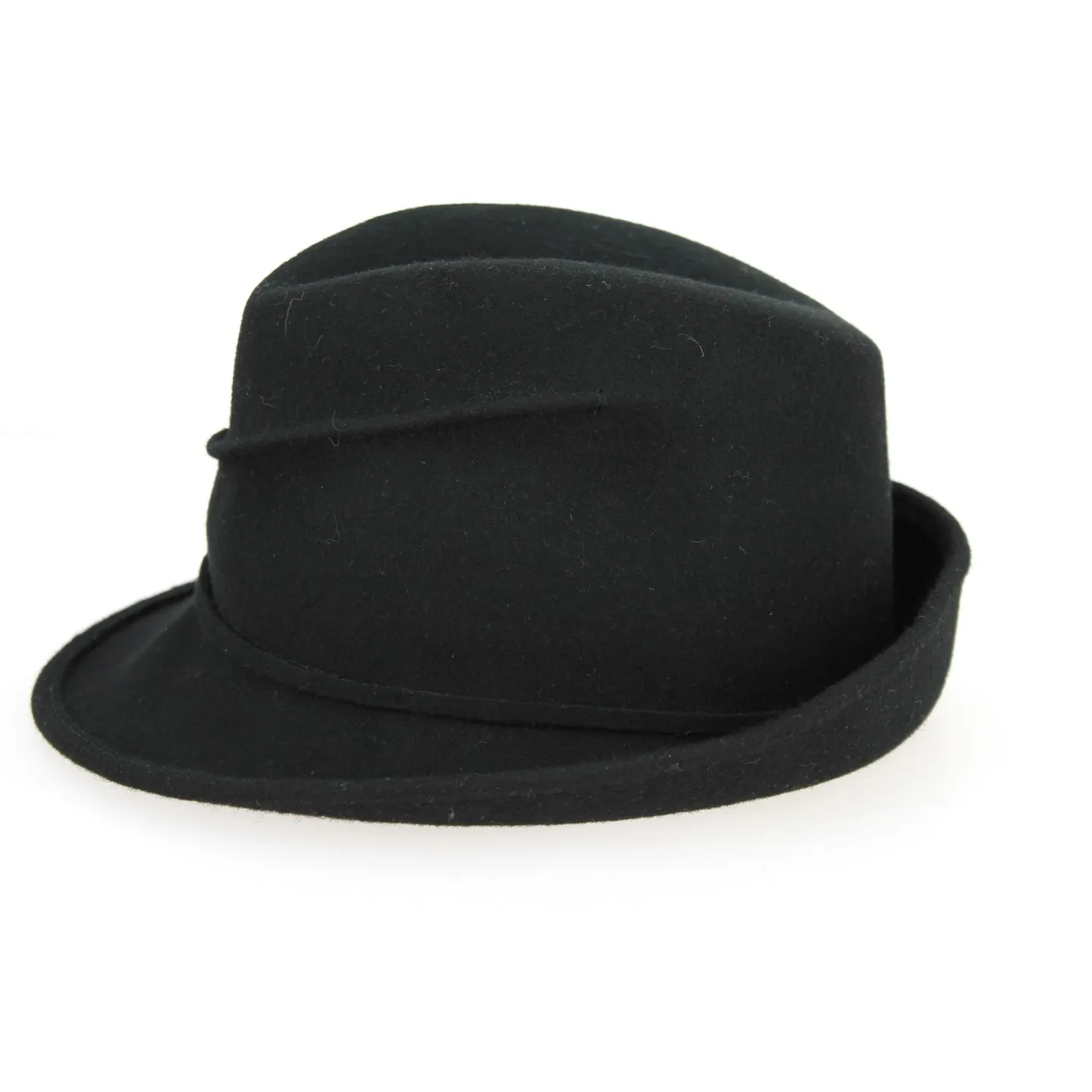 Chapeau Trilby Maciano Feutre Laine Noir- Traclet Reference : 2562 | Chapellerie Traclet