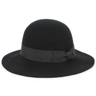 Elianne Wide Brim Wool Felt Hat Black - Traclet Reference: 4522 | Traclet Hat Shop