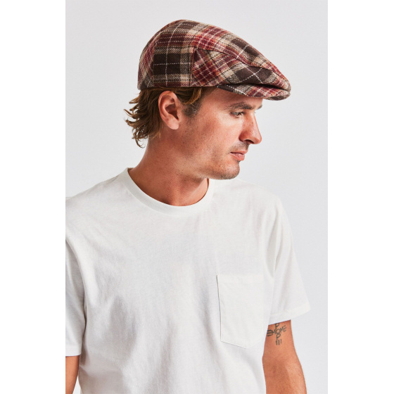 Casquette Hooligan Laine Marron & Bordeaux- Brixton