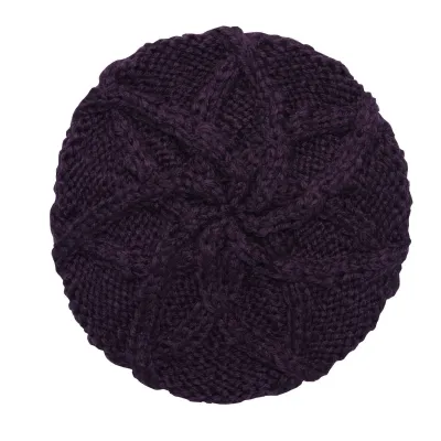 The Bobbie Aubergine- Coal beret