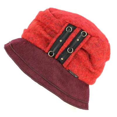 Chapeau Bob Odenas Rouge & Prune- Traclet  Reference : 836 | Chapellerie Traclet