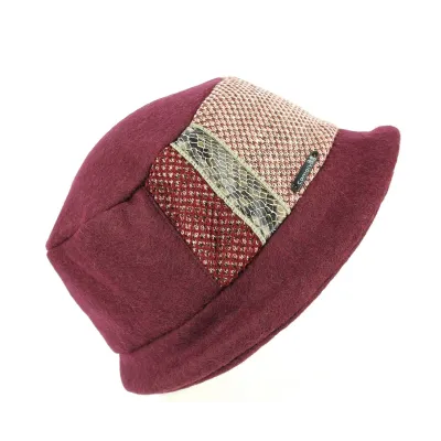 Chapeau Bob llliat  Laine Prune- Traclet Reference : 5910 | Chapellerie Traclet