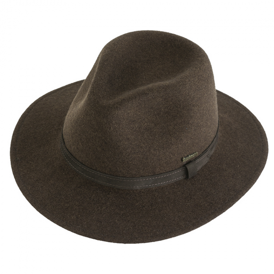 Chapeau Traveller Nassau Feutre Laine Marron- Traclet