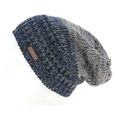 Bonnet Long Brighton Acrylique Bleu & Gris- Barts Reference : 4158 | Chapellerie Traclet