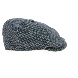 Casquette 8 Côtes Tailor Laine Gris & Bleu- Traclet