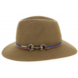 Indiana Fedora Hat in Taupe Wool Felt - Traclet