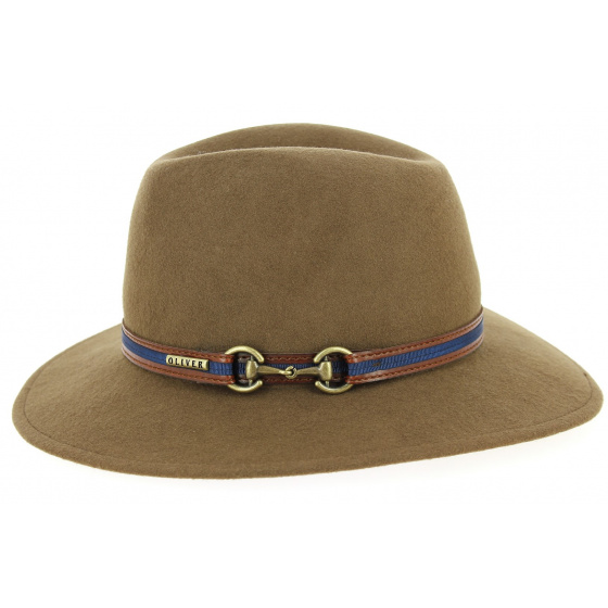 Chapeau Fedora Indiana Feutre Laine Taupe- Traclet