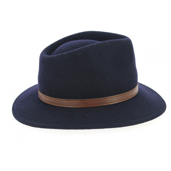 Chapeau Fedora Jamer Feutre Laine Bleu Marine - Traclet