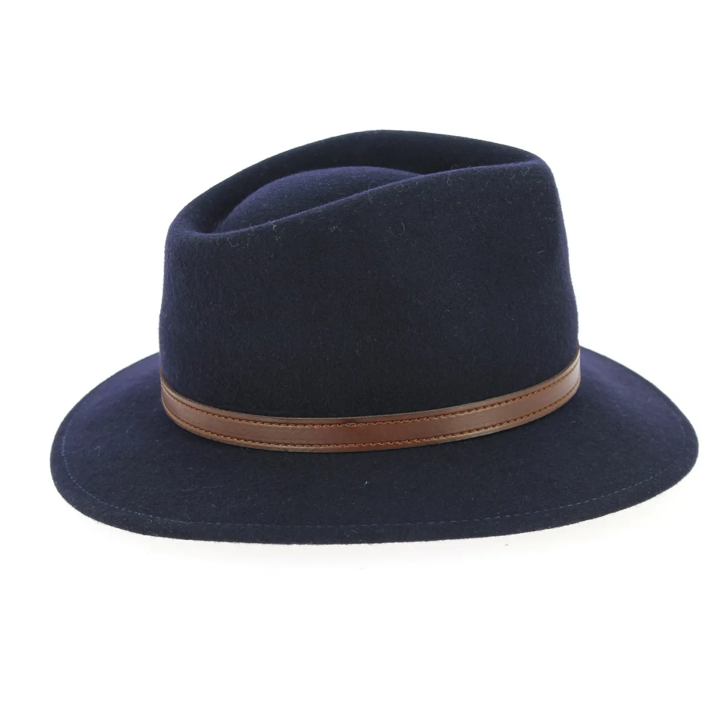 Chapeau Fedora Jamer Feutre Laine Bleu Marine- Traclet Reference : 6597 | Chapellerie Traclet