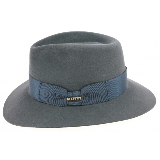 Chester Grey Fur Felt Fedora Hat - Traclet