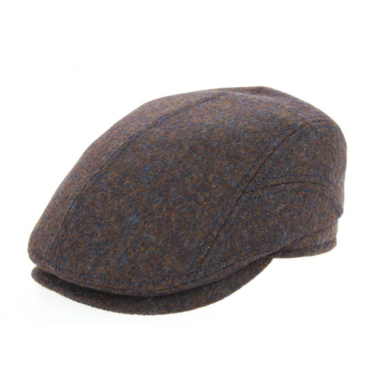 Belvedere Rounded Cap in Heathered Brown Wool - Göttmann
